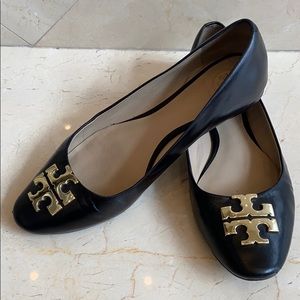 Tory Burch Black Leather Flat